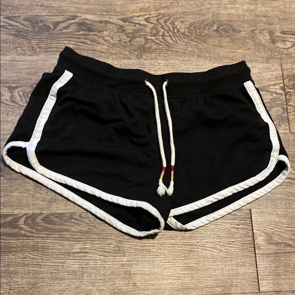 Secret Treasures Black and White Athletic Shorts with Elastic Waistband